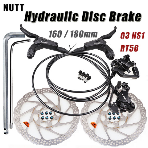 NUTT-Juego de frenos de disco de aceite hidráulico para bicicleta, pinza de Rotor frontal derecho, trasero izquierdo, RT56 140 160 180 mm ► Foto 1/6