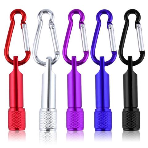 Mini llavero Flashilight portátil, lámpara de gancho, linterna de Camping de bolsillo, linterna de aluminio con llavero ► Foto 1/6