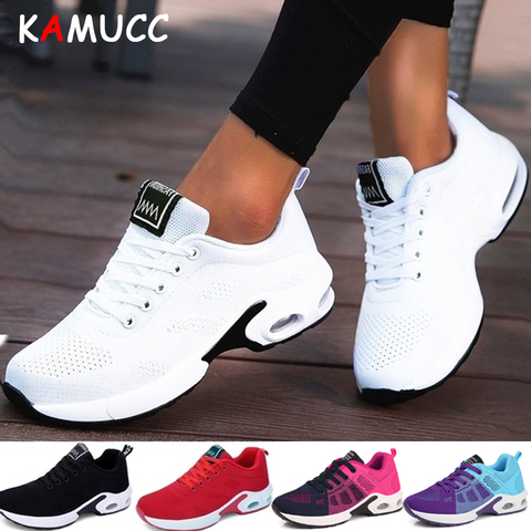 KAMUCC nueva plataforma señoras zapatillas transpirables mujeres Casual zapatos mujer moda altura aumento zapatos de talla grande 35-42 ► Foto 1/6