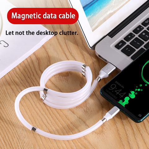 Magnética Cable de carga de 2.4A datos USB Trans mi n a Mi cro tipo C cargador rojo mi Note8 Pro Nota 8T Mi 8 ► Foto 1/6