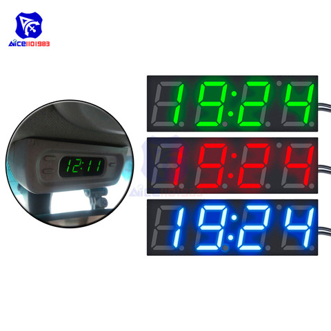 Diymore-reloj de tiempo Digital LED, módulo de voltaje de temperatura, Mini voltímetro, termómetro para coche Arduino, 3 en 1, R8025 ► Foto 1/6