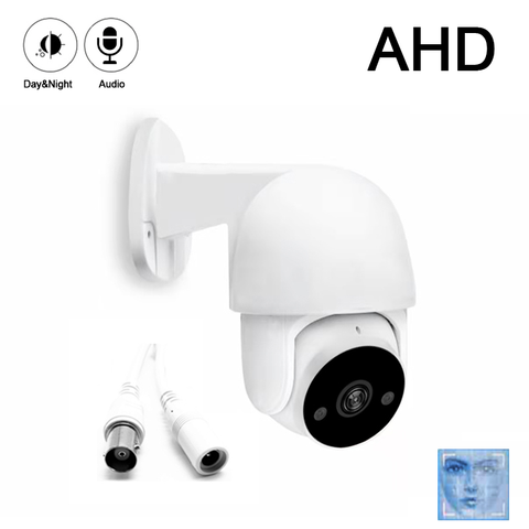 Cámara de seguridad CCTV de 12V, 2A, 1080P, 2mp, CMOS, de plástico blanco, impermeable IP66, AHD, MINI domo de velocidad PTZ, detección facial giratoria ► Foto 1/4