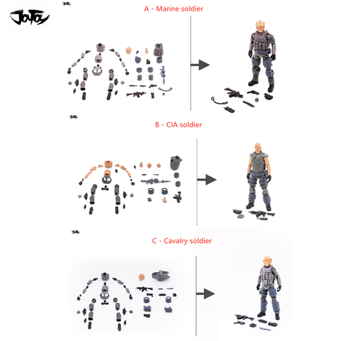 JOYTOY-figuras de acción sin montar, modelo sin pintar, soldado, figuras en miniatura de juguete, colección de juguetes, envío gratis, 1/18 ► Foto 1/5