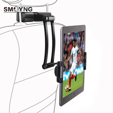 SMOYNG-Soporte de aluminio para reposacabezas de asiento trasero de coche y tableta, soporte para iPhone, iPad Air Mini 2 3 4 Pro 12,9 de 5-13 pulgadas ► Foto 1/6