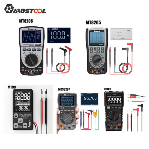 MUSTOOL MT8206 MDS8207 MT8205 MT99 MT109 2 en 1 osciloscopio Digital inteligente de mano de almacenamiento multímetro voltaje de corriente ► Foto 1/6