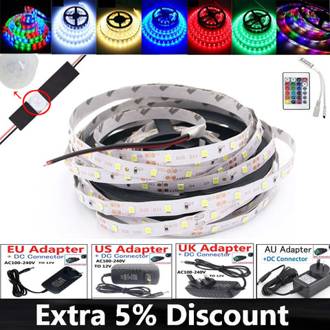 Tira de luces Led Flexible con control remoto IR para casa, cocina, fiesta de Navidad, 5M, 10M, 2835, CC, 12 V, RGB ► Foto 1/6