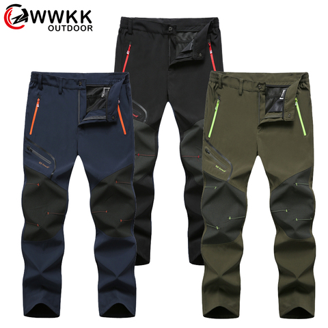 Pantalones de senderismo y Trekking para hombre, impermeables, Softshell, pesca, Camping, escalada, esquí, pantalones tácticos transpirables para verano e invierno, pantalones para exterior ► Foto 1/6