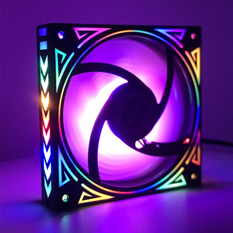 Nuevo diseño, ventilador LED de 12cm de iridiscencia arcoíris, ventilador de 120mm de 3 pines + molex 4D 12V para ordenador, conjunto de ventilador de refrigeración de radiador para videojuegos, tornillo ► Foto 1/6