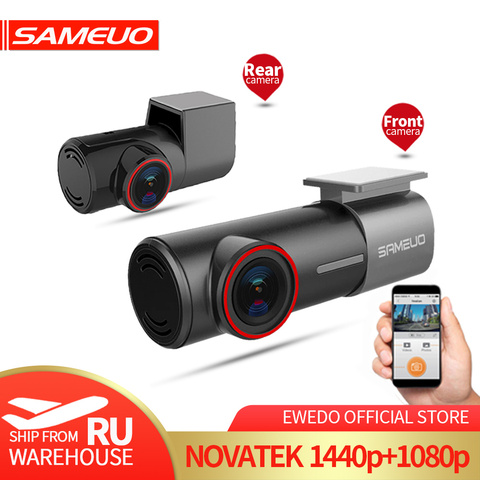 SAMEUO U700 oculta Mini FHD 1080P cámara de salpicadero cámara frontal y trasera DVR Detector con WiFi FHD grabadora de vídeo 24H Monitor de aparcamiento ► Foto 1/6