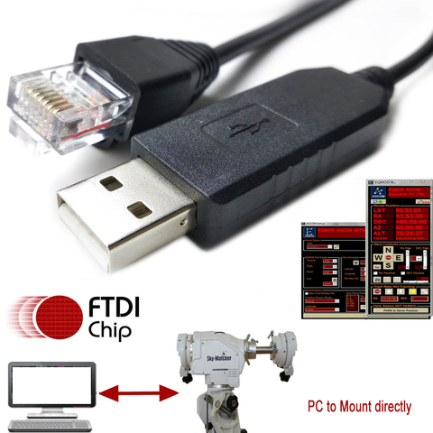 Skywatcher EQ6 AZEQ6 EQ5 PC montaje NEQ6 EQMOD Cable Synscan_hand_controller_ascom_driver Kable ► Foto 1/6