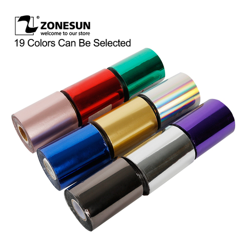 ZONESUN-rollos de papel de estampado en caliente, 8cm, transferencia de calor, papel dorado anodizado para billetera de cuero PU, estampado en caliente ► Foto 1/6