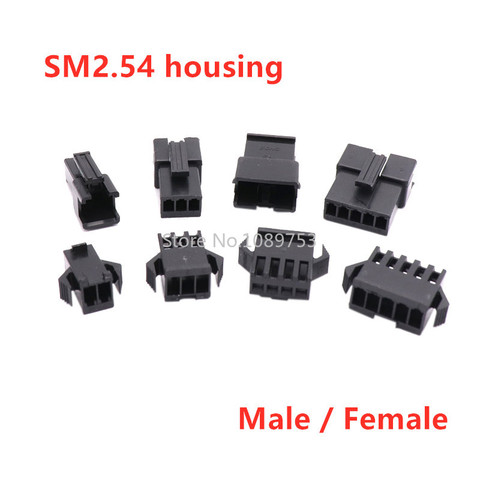 20 piezas SM2.54 carcasa para conector de clavija 2/3/4/5/ 6Pin paso 2,54 MM macho y hembra shell SM-2P SM-2R JST SM ► Foto 1/4