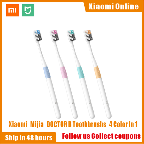 Xiaomi-cepillos de dientes para uso en el hogar, caja de viaje de limpieza profunda, con cerdas suaves, 4 colores en 1, modelo DOCTOR B ► Foto 1/6