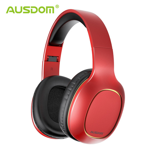 AUSDOM M09-auriculares, inalámbricos por encima de la oreja, y soporte para tarjeta TF estéreo con micrófono, auriculares Bluetooth para música, auriculares para teléfono ► Foto 1/6