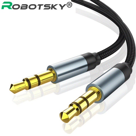 Conector de Audio de 3,5mm para Samsung S10, Cable auxiliar macho a macho de 3,5mm para auriculares de coche, altavoz, Línea alámbrica, Aux CordSpeaker ► Foto 1/6