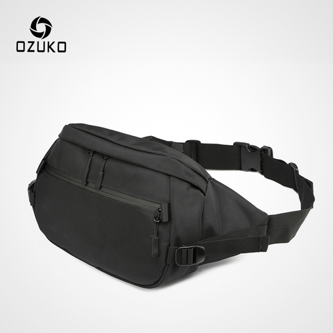 OZUKO-riñonera impermeable informal para hombre, bolso de hombro para teléfono, bolsa de viaje para adolescentes ► Foto 1/6