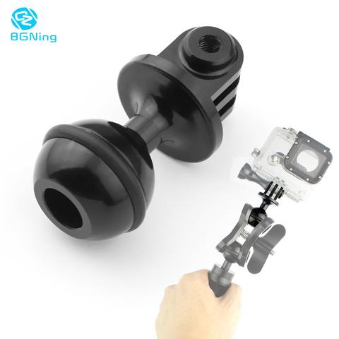 Adaptador de luces de cabeza de bola CNC de 1 pulgada soporte de trípode con orificio de tornillo 3/8 para Gopro Hero 7 6 5 4 Yi SJCam Cámara deportiva ► Foto 1/6