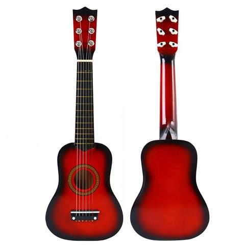 21 pulgadas guitarra acústica pequeño tamaño portátil de la guitarra para los niños de los niños (rojo) ► Foto 1/6