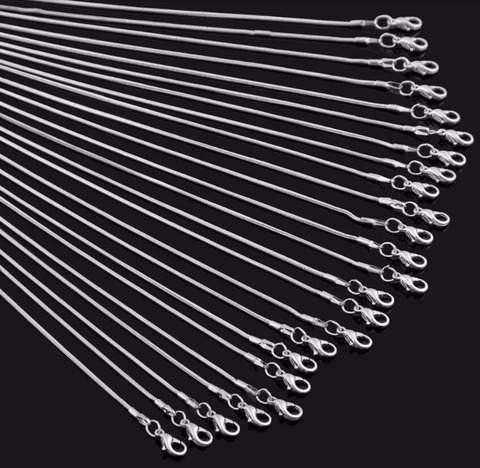 Abalorios de cadena de serpiente con cierre de langosta para fabricación de joyas, 12 Uds., ancho de 1,2mm, longitud de 40-60cm, DIY ► Foto 1/5