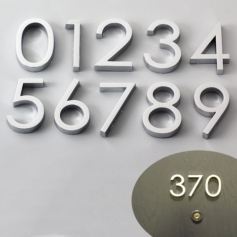 Placa de puerta con números 3D para el cajón de la casa, señal de Enchapado, dígitos de puerta de 0 a 9, etiqueta de número de plástico, etiqueta de puerta de dirección para el hogar y Hotel, 1 ud. ► Foto 1/6