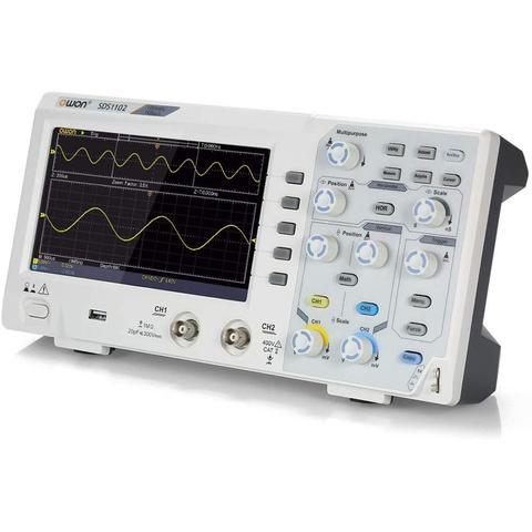 Osciloscopio de 2 canales OWON SDS1102, Digital, 100MHZ de ancho de banda, alta precisión 1GS/s ► Foto 1/6