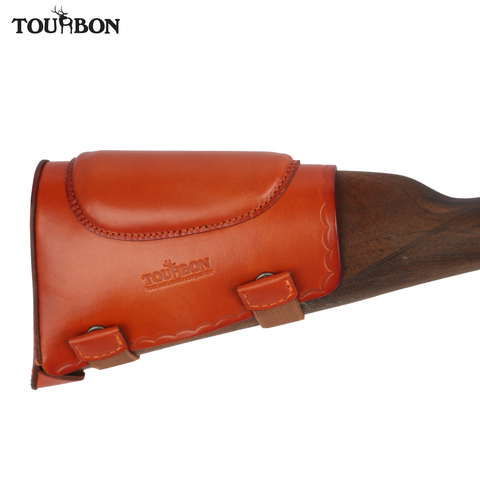 Tourbon Rifle táctico de caza culata de escopeta nalga descanso Universal de cuero genuino almohadilla de retroceso Protector pistola Accesorios ► Foto 1/6