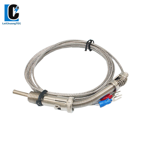 Sensor de RESORTE DE COMPRESIÓN de cable blindado para controlador de temperatura, Temperatura del termopar de Metal tipo M8 x 1,25 M10 x 1,5 M12 x 1,5 K ► Foto 1/6