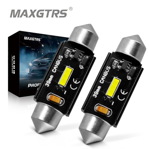 MAXGTRS 2x c5w led bombilla led tipo CANBUS 12V Festoon 31mm 36mm 39mm 41mm c5w c10w Lámpara de lectura del coche luz Interior Csp Chip blanco ► Foto 1/6