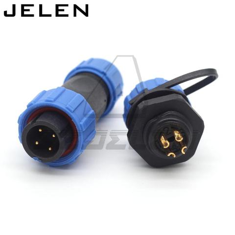 Conector impermeable SP13 de 4 pines, toma de conexión de aviación, conector LED impermeable de 4 pines, conector de alimentación industrial ► Foto 1/5