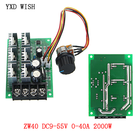 Controlador de velocidad del Motor eléctrico PWM, regulador de Control de velocidad con interruptor Reversible DC 9/12/24/48/55V PWM, controlador de velocidad del Motor ► Foto 1/6