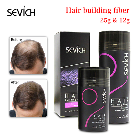 Sevich-corrector instantáneo de fibra de queratina para la caída del cabello, extensión de cabello gruesa de 10 colores, 12g y 25g ► Foto 1/6