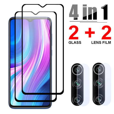 Cristal templado 4 en 1 para Xiaomi Redmi Note 8 Pro 8T Note 7 Pro Redmi 8 8A 7A, Protector de pantalla, película de lente para Redmi Note 8T ► Foto 1/6