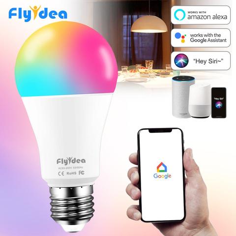 Bombilla led inteligente, luz con control de voz, E27 B22 de 15W, RGB con WiFi, regulable, CA 110V y 220V, Alexa, Google Home y Siri ► Foto 1/6