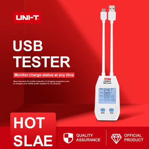 UNI-T-probador USB UT658A/C, doble voltaje y monitores de corriente, Volt Ampere, medidor de capacidad de cargador de producto Digital con almacenamiento de datos ► Foto 1/6