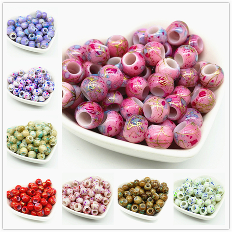 50 Uds 10mm agujero grande perlas para fabricación de joyería DIY accesorio ► Foto 1/6