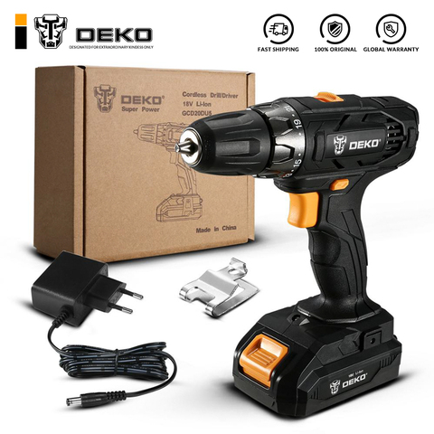 DEKO GCD20DU5 18V 18 voltios Max destornillador eléctrico Taladro Inalámbrico Mini Power Driver DC batería de iones de litio 2 velocidades ► Foto 1/6