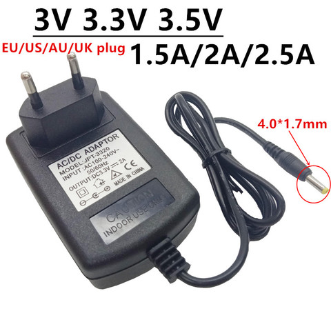 Adaptador de fuente de alimentación Universal AC/DC, adaptador de pared para el hogar, 3V, 3,3 V, 3,5 V, 3 3,3, 3,5 voltios, 4,0x1,7mm, 1.5A, 2A, 2.5A ► Foto 1/6