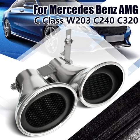 Tubo de escape trasero de acero inoxidable para Mercedes Benz Clase C W203 C240 C320 ► Foto 1/6