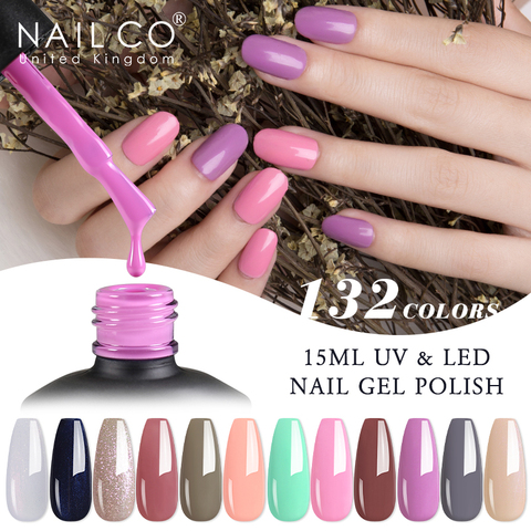 NAILCO 132 colores Vernis Semi permanente barniz UV Gel esmalte de uñas para Gel para manicura DISEÑO DE MANICURA libre de ácido barniz híbrido ► Foto 1/6