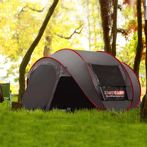 Nuevo estilo Pop Up Ultralarge 4 ~ 5 personas completamente automático velocidad abierto con mosquitera exterior Camping playa tienda refugio solar ► Foto 1/2