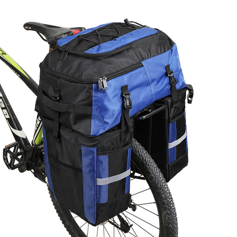 Rhinowalk-Bolsa de bicicleta 3 en 1 de 70L, gran capacidad, para asiento trasero, alforja de la bolsa del maletero, bolso de ciclismo, cesta, accesorio ► Foto 1/6