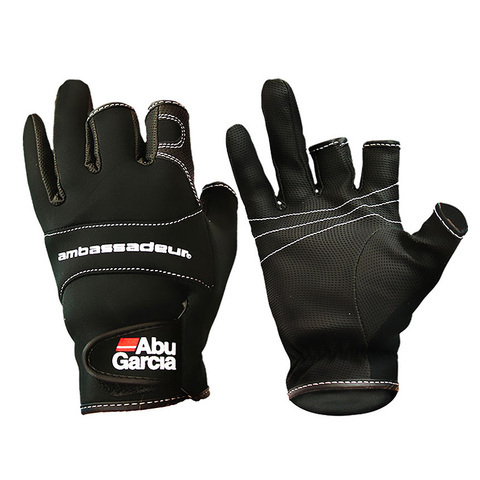 ABU Garcia-guantes de pesca de cuero de alta calidad, cómodos, antideslizantes, para pesca al aire libre, 1 par ► Foto 1/6