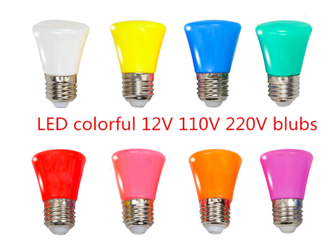 Bombillas LED con forma de corona para iluminación del hogar, lámparas coloridas de 1W, 3W, E27, B22, 12V, 110V, 220V, en interiores, rojo, azul, verde, luz rosa, para Navidad ► Foto 1/6