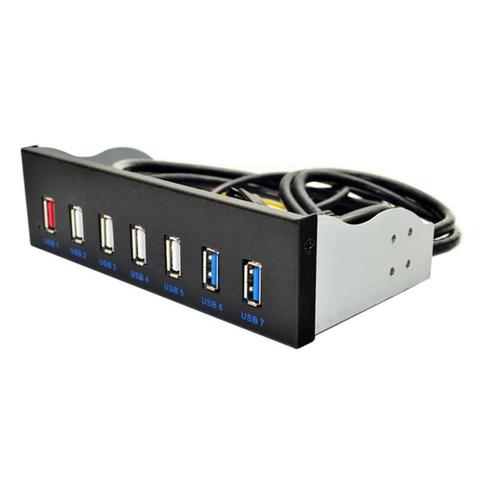 Panel frontal USB 3,0 de 19 pines a 2 USB 5,25 + 4 USB 3,0 + unidad óptica BC1.2, conector de cambiador rápido para PC y escritorio ► Foto 1/6