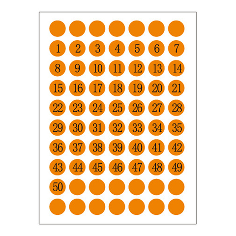 12 Uds pegatina numerada 1-50 secuencial redondo colorido etiqueta de número para el examen Número de estudiante suministros ► Foto 1/6