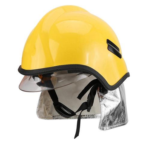 Helm-casco de seguridad para bombero, protección a prueba de fuego, anticorrosión, radiación, policarbonato resistente al calor, Color amarillo ► Foto 1/6