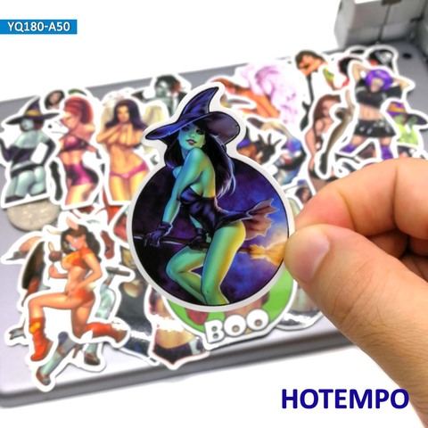 50 Uds Ángel Sexy mujeres ira Devil Lady bonitas para chicas pegatinas para teléfono móvil portátil equipaje guitarra Skateboard bicicleta pegatinas ► Foto 1/6