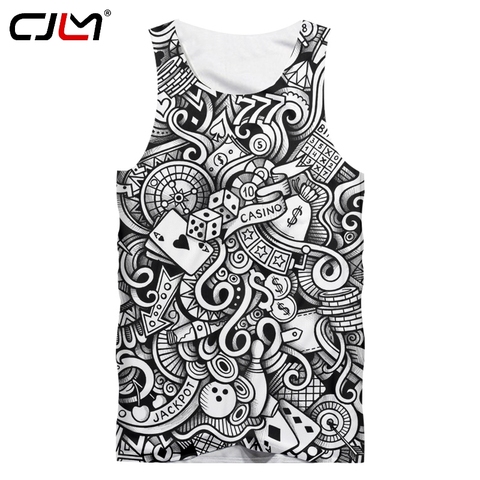 CJLM hombre tanque 3D sin mangas estampado dados de juego de talla grande traje Unisex 5XL de verano al por mayor dropship ► Foto 1/2