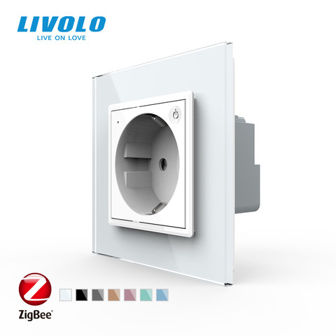 Nuevo enchufe de alimentación wifi inteligente Livolo EU estándar, Panel de cristal, toma de corriente de pared de 16 A, aplicación wifi, aleax, googel home, sin logotipo ► Foto 1/5