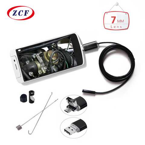 Mini cámara endoscopio 1 m/2 m/3.5 m/5 M/10 m PC Android 7mm lente borescope inspección impermeable micro OTG USB endoscopio Cámara ► Foto 1/6